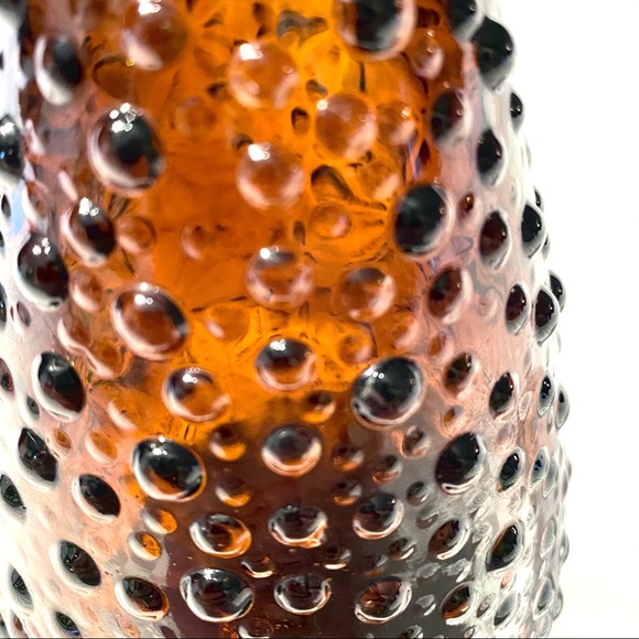 Vintage pressed glass hobnail brown vase - Picture 3 of 5
